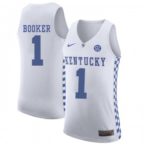 Kentucky Wildcats Devin Booker #1 Men's Basketball Jersey - White