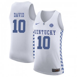 Kentucky Wildcats Jonny David #10 Men's Basketball Jersey - White