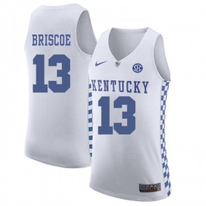 #13 Isaiah Briscoe White Men's Basketball Kentucky Wildcats Jersey