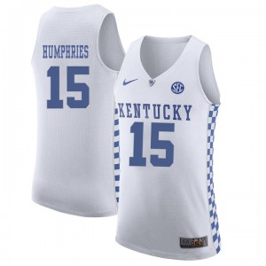 #15 Isaac Humphries White Men's Basketball Kentucky Wildcats Jersey