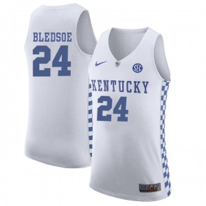 S-3XL Basketball Eric Bledsoe Kentucky Wildcats #24 Men's White Jersey