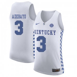 #3 Edrice Adebayo White Men's Basketball Kentucky Wildcats Jersey