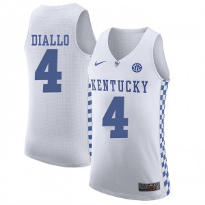 S-3XL Basketball Hamidou Diallo Kentucky Wildcats #4 Men's White Jersey