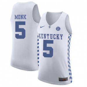 Men's Kentucky Wildcats #5 Malik Monk White Basketball Jersey