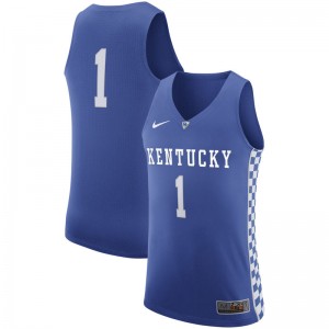 Men's Kentucky Wildcats Jersey Royal #1 Basketball Authentic 