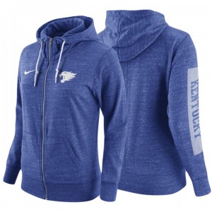 Women's Kentucky Wildcats With Fleece Full-Zip Hoodie Royal Gym Vintage 