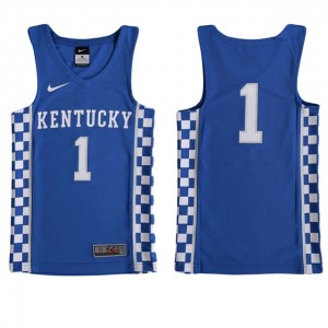 S-3XL Basketball Kentucky Wildcats #1 Youth Royal Performance Jersey